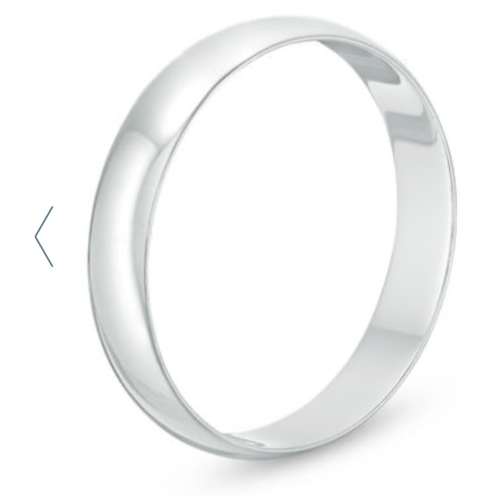 10K white gold 4mm plain band ring